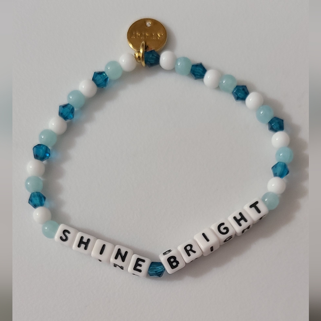 Little Words Project Lwp Bracelet Shine Bright Blue White Euc Jewelry Gift 25$